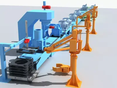 Industrial Equipment 1-Production Line 3D model