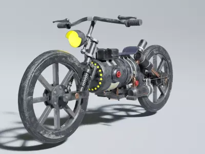 Steampunk Themed Motorbike or Motorcycle  3D model