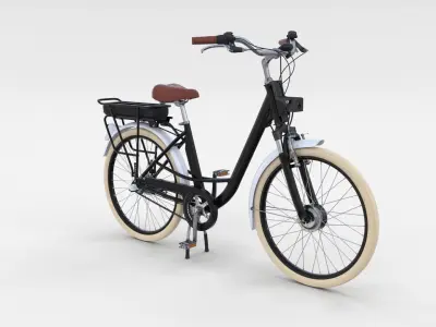 Electric City Bicycle Black 3D model