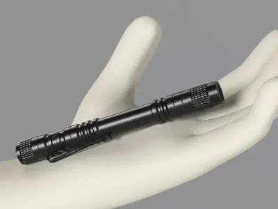 Compact tactical LED flashlight high detail PBR model Low-poly 3D model