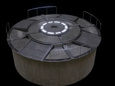 Sci Fi Main Deck Low-poly 3D model
