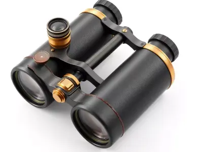 Detailed Vintage Binoculars Low-poly 3D model
