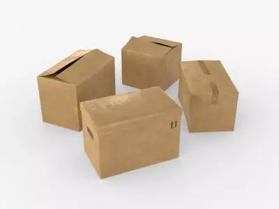 Cardoard boxes Low-poly 3D model