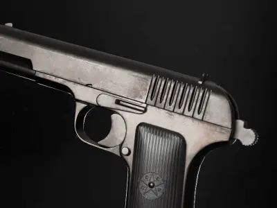 TT 33 Tokarev pistol Low-poly 3D model