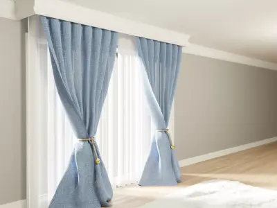 Curtains Classic - Interior design Free 3D model