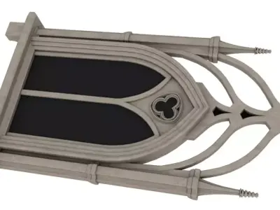 Gothic Window 3D model 3