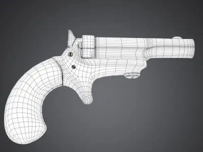 revolver Low-poly 3D model