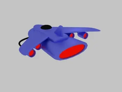 Spaceship D 7 toy airplane Low-poly 3D model
