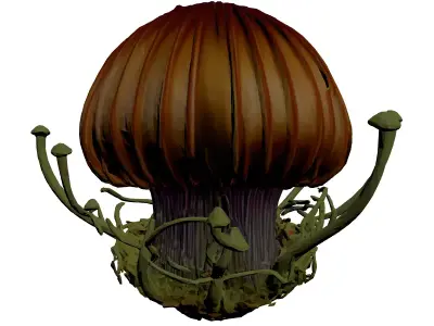 Fantasy Bioluminescent Alien Plant 3D model