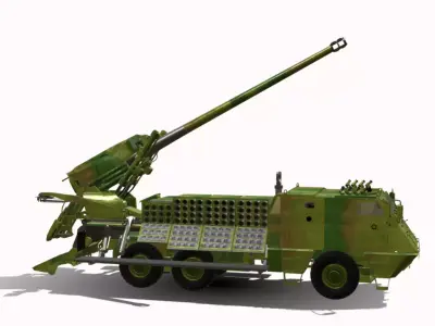 astros 2020 6x6 obuseiro autopropulsado avibras  Low-poly 3D model