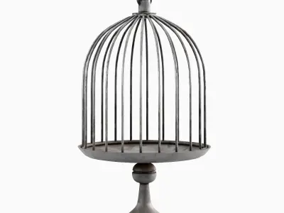Metal Birdcage 02  Low-poly 3D model