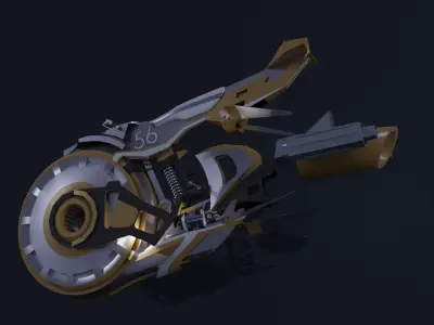 High-Quality Futuristic Hover Bike 3D Model 3D model