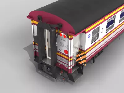State Railway of Thailand Bogie Third Class Carriage 3D model