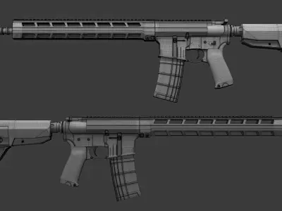 MK116 Assault Rifle High Poly Realistic Weapon 3D model