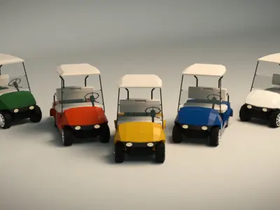 Low Poly Golf Cart Low-poly 3D model