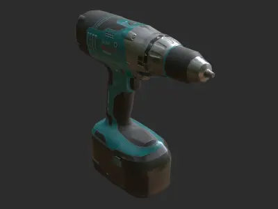 Electrical Drill Low-poly 3D model