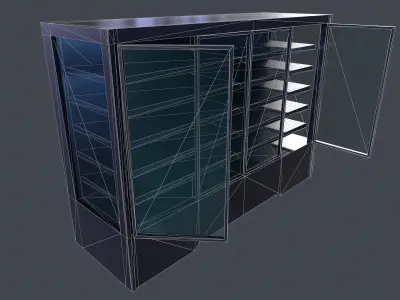 market frige Low-poly 3D model