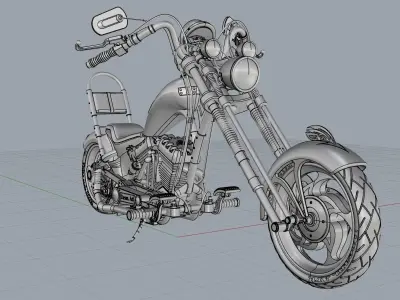 Chopper motorcycle 3D model