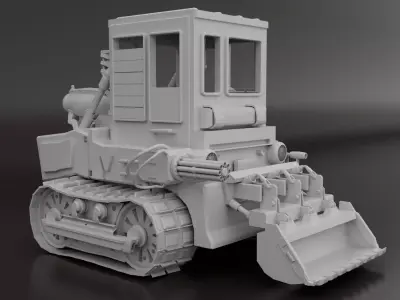 Vehicle with Guns Low-poly 3D model