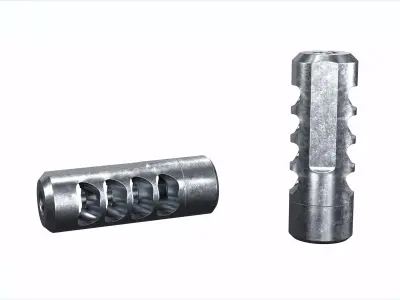 TI PRO 4 Muzzle Brake Low-poly 3D model purchase