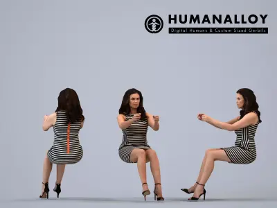 00189Cameron008 - Adult Caucasian woman sitting in car wearing 3D model