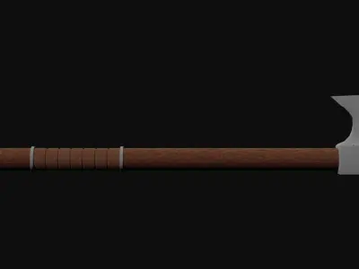 Set of 5 medieval axes - procedural materials Low-poly 3D model
