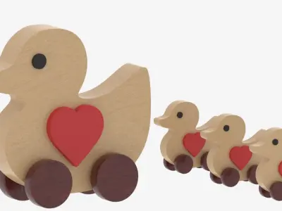  Wooden Toy Duck 3D model