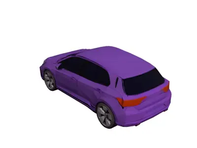 Low Poly Generic Hatchback Car Vehicle Model PBR Texture Low-poly 3D model