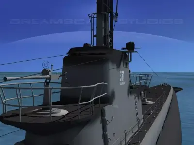 Balao Class Submarine SS285 USS Balao VHP 3D model