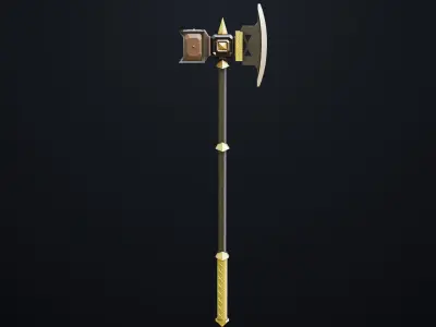 Battle Hammer 07 All PBR Unity UE V-Ray Textures Included Low-poly 3D model