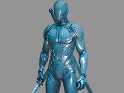 Futuristic Sword Warrior 3D model