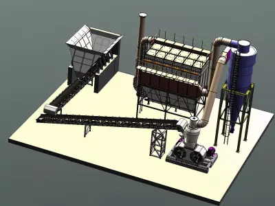 CALCITE FACILITY 0-160 MICRON 40 TONS -hour COMPLETE PROJECT 3D model