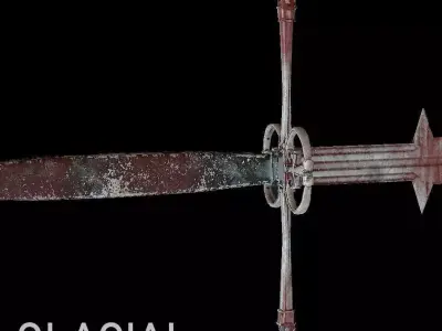 Glacial Sword Low-poly 3D model