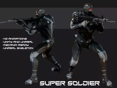 Super Soldier Low-poly 3D model