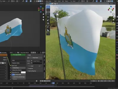 Animated San Marino Flags  3D model