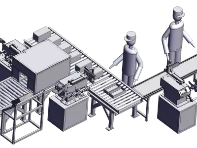 Automated assembly line 3D model