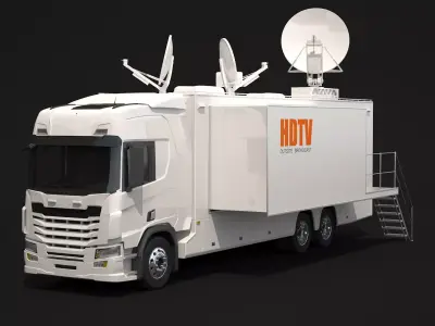 Generic Broadcast TV Truck 3D model