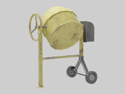 Cement mixer Low-poly 3D model buy