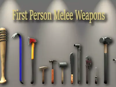 First Person Melee Weapons Pack Low-poly 3D model