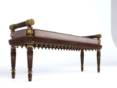REGENCY STYLE HALL BENCH 3D model