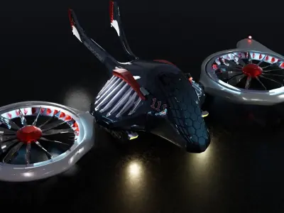 Passenger Drone Futuristic Concept  3D model