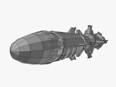 Missile 9 sci-fi low poly Low-poly 3D model