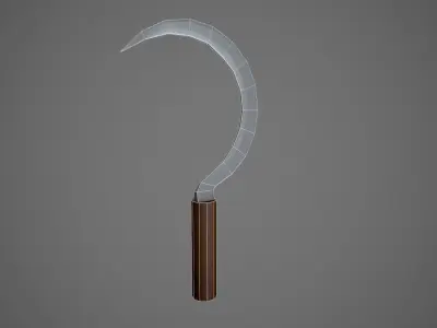Stylized Sickle Free low-poly 3D model