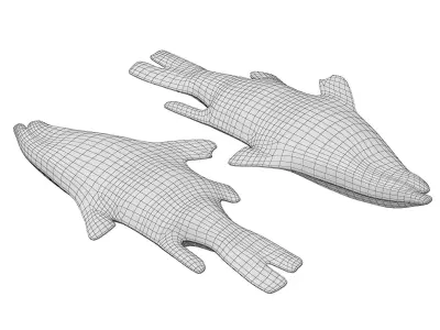 Bronze sculpture of fish 3D model
