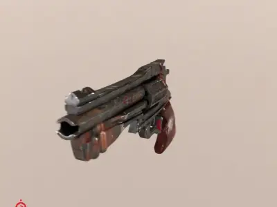 M1-Revolver revolver from game fallout Low-poly 3D model