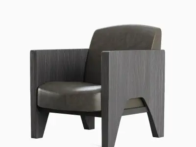 Modern Leather Armchair 02 3D model