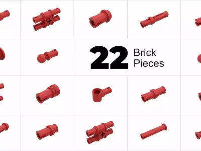 TwindBricks3D - 22 Technic Pin  collection 3D print model