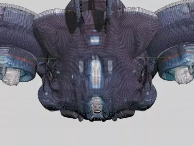 Game Ready Futuristic VTOL Drone MultiFormat SciFi Vehicle 3D model