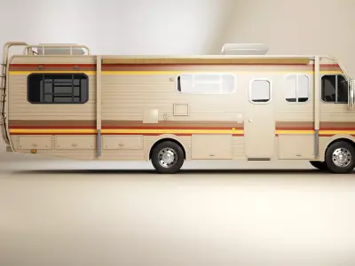Classic Motorhome 1986 Low-poly 3D model