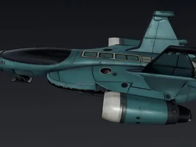 Modern Spaceship 3D model Low-poly 3D model